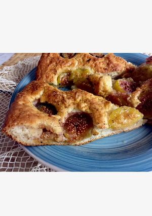 A picture of Sweet (or Savory?) Focaccia with Fresh Figs.