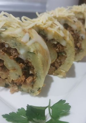 صورة لوصفة رولي لبطاطا واللحم المفروم صحي ولذيذ😋🥩🍗
