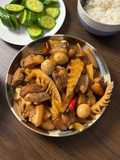 Braised Pork Belly & Quail Eggs w/ Bamboo Shoots | Thịt Kho Trứng Măng