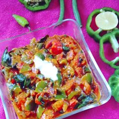 A picture of Creamy capsicum sabji.