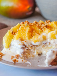 Una foto de Tostadas francesas cheesecake de mango