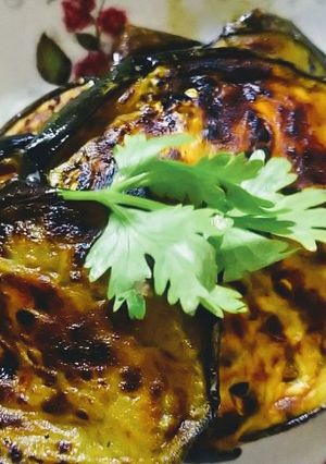 A picture of Baigan Bhaja.