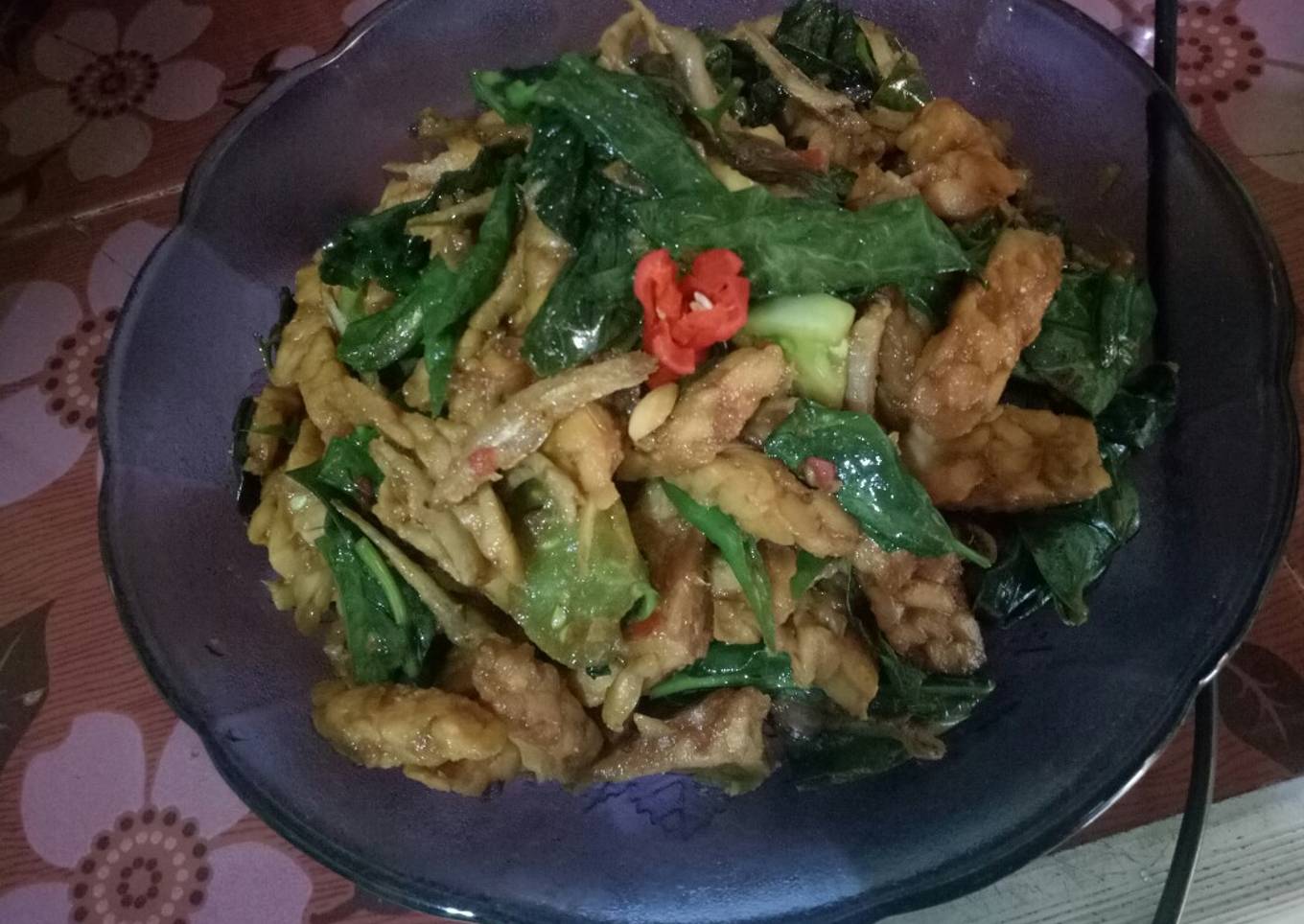 Tumis tempe daun melinjau ala bunda farida💖