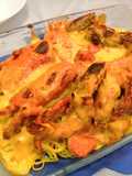 Cheese Lobster and Tiger Shrimp Baked Noodles