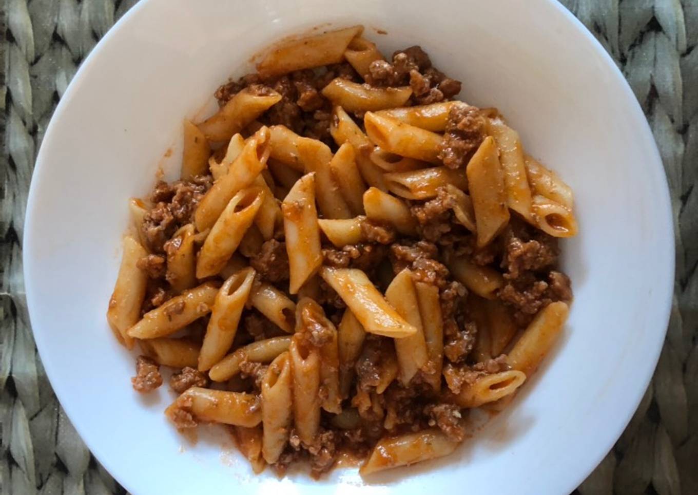 Macarrones con carne picada