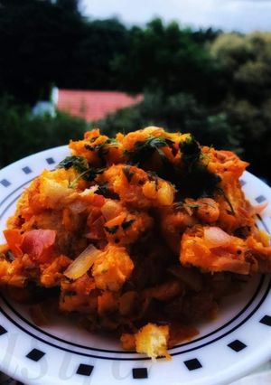 A picture of Leftover Schezwan BreadUpma.