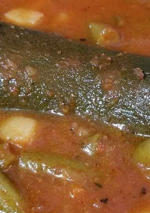 A picture of Kousa (Syrian Stuffed Squash).