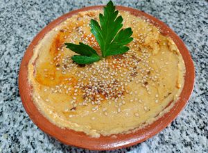 Una foto de Hummus de garbanzos