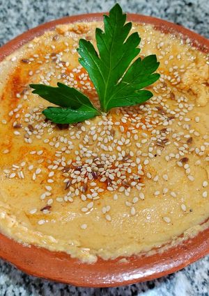 Una foto de Hummus de garbanzos