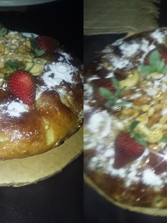 Una foto de Pan dulce casero con miel y frutos secos