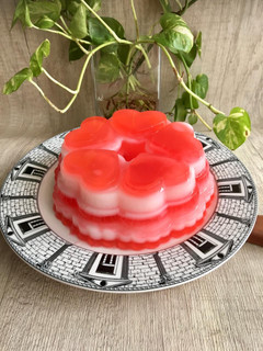 Foto resep Pudding Merah Putih rasa Kelapa Muda dan Leci