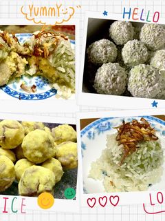 Hình của món Xôi bánh khúc.