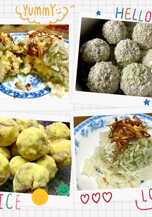Hình của món Xôi bánh khúc.