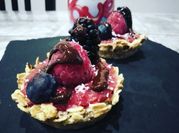 Una foto di fiocchi di avena cioccolato