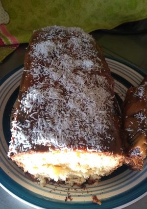 Una foto de Budín con crema de leche