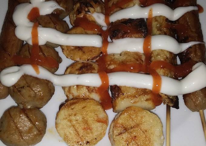 Resep Sate sosis bakso bumbu BBQ Anti Gagal