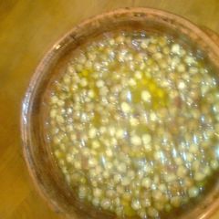A picture of Chickpea stew from Sifnos, in a casserole pot.