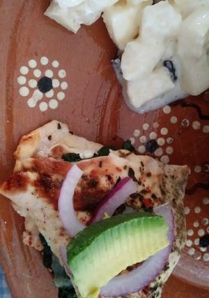 Una foto de Pechugas rellenas con requesón y espinacas 🐔