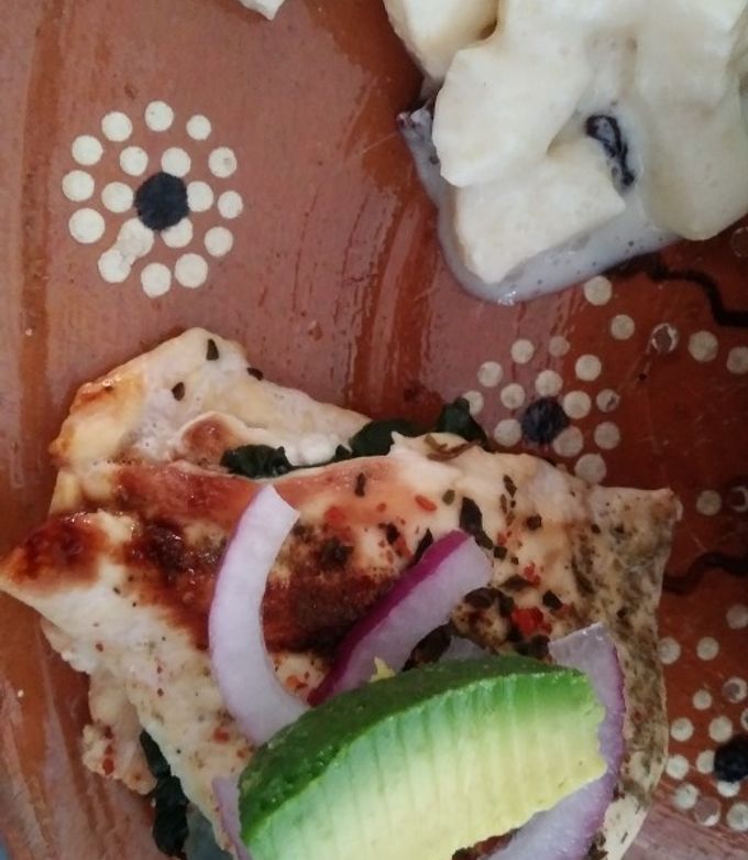 Una foto de Pechugas rellenas con requesón y espinacas 🐔