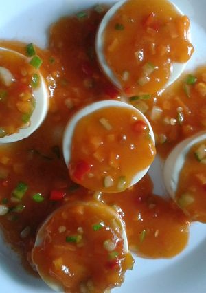 Hình của món Đậu hũ non sốt cay chay.