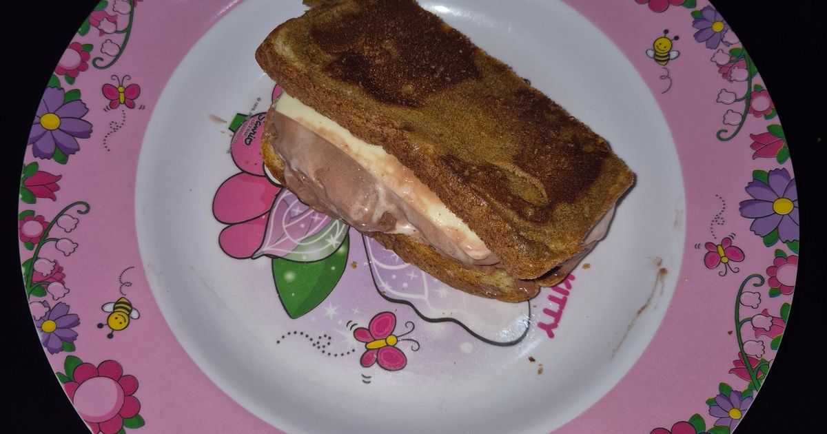 Roti tawar kopi isi eskrim dan keju sederhana praktis enak no mixer no oven pakai teflon