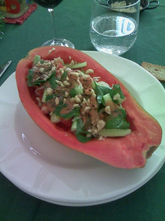 Una foto de Ensalada de papaya y langostinos