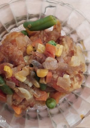 Foto resep Udang asam manis + sayuran beku