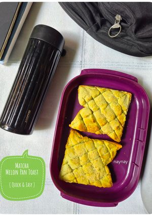 Foto resep Matcha Melon Pan Toast (Quick & Easy) pakai Air Fryer