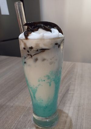Foto resep Es BUCIN (vanila blue cincau)