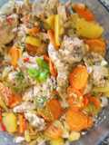 Pollo sudado con vegetales