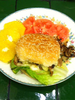 Una foto de "Hamburguesa" de champignons