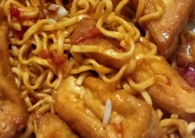 Resep Mie telor tahu merah Anti Gagal