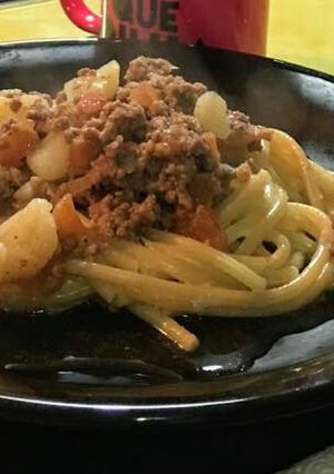 Foto de Macarrão com carne e requeijão
