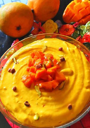 A picture of Mango Shrikhand/Amrakhand.