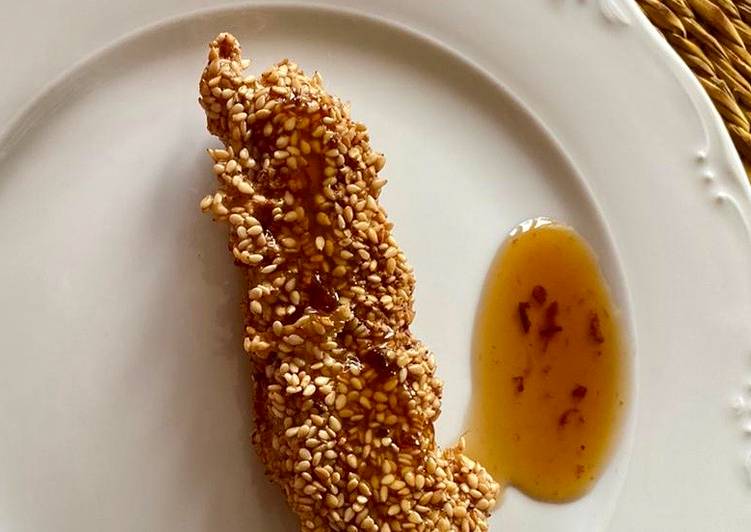 Solomillo de pollo con sésamo y salsa de Pedro Ximénez