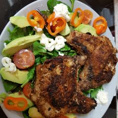 A picture of My Spicy Juicy Pork Chops in Breadcrumbs. 😘.