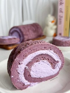 Foto resep Ube Soft Roll Cake with Ube Cream