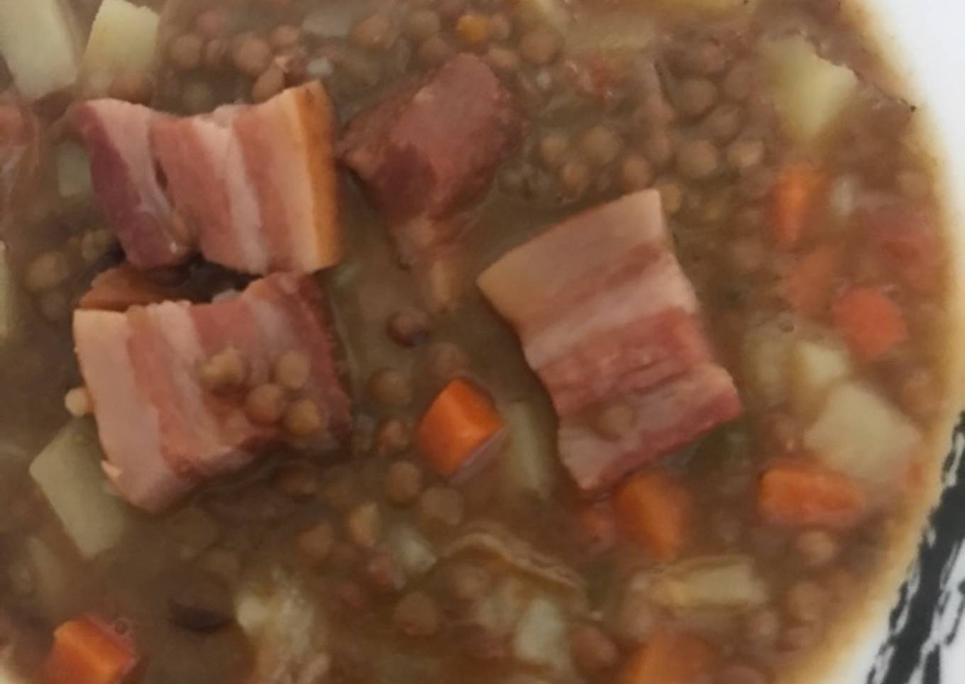 Guisado de lentejas con panceta