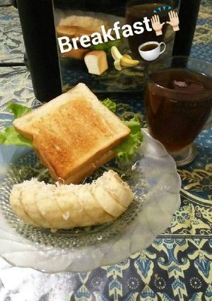 Foto resep Roti panggang keju susu selada pisang (breakfast diet) 🍞🍌