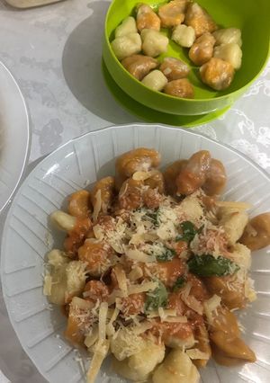 Una foto de Ñoquis de boñato y papa