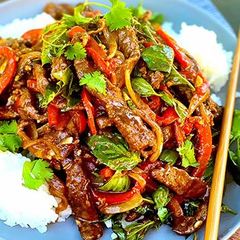 A picture of Thai Basil Wagyu Beef Stir Fry.