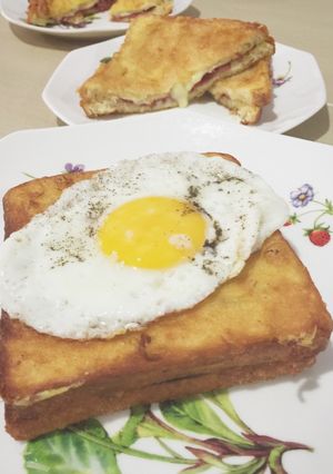 Foto resep Fried ham & cheese sandwich