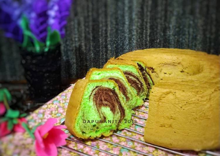 Langkah Mudah untuk Menyiapkan Marmer Cake Jadul Pak Sahak metode all in one Anti Gagal