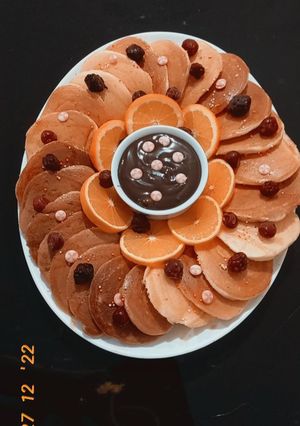 عکسی از دستور پنکیک عصرانه🥞🍓🍌
