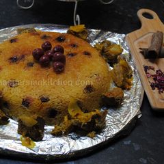 A picture of Persian sour cherry pilaf (Albaloo polo).