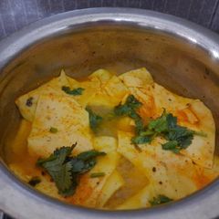 A picture of Rajasthani papad ki sabzi.