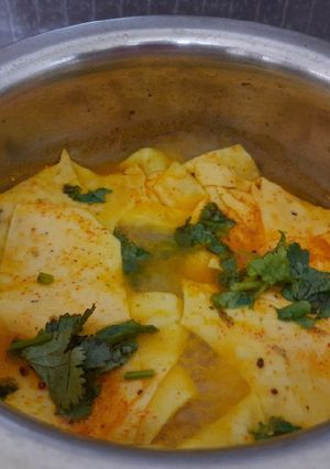 A picture of Rajasthani papad ki sabzi.