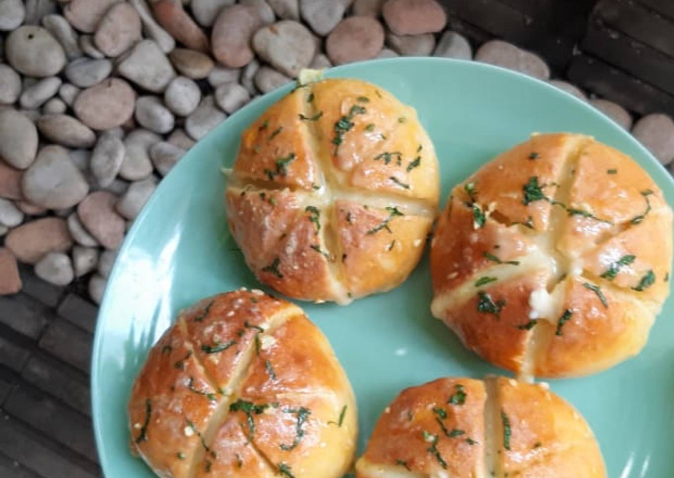 Resep Korean Garlic Cheese Bread with Homemade Cream Cheese, Enak