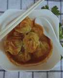 Homemade Nepali Jhol momo (dumpling with soup)