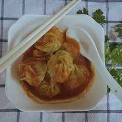 A picture of Homemade Nepali Jhol momo (dumpling with soup).